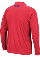 Colosseum SMU Mustangs Mens Red Kliff Long Sleeve Qtr Zip Pullover