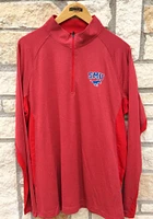 Colosseum SMU Mustangs Mens Red Kliff Long Sleeve Qtr Zip Pullover