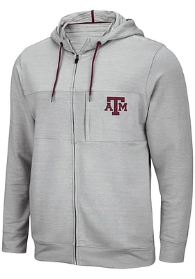 Colosseum Texas A&M Aggies Mens Grey Challenge Accepted Long Sleeve Zip