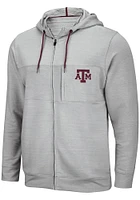 Colosseum Texas A&M Aggies Mens Grey Challenge Accepted Long Sleeve Zip