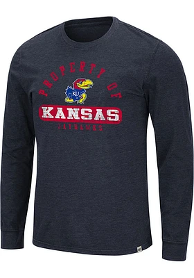 Colosseum Kansas Jayhawks Navy Blue High Fives Long Sleeve T Shirt