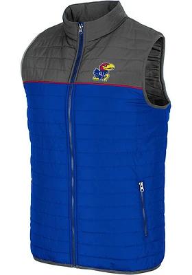 Colosseum Kansas Jayhawks Mens Blue Baskiceball Sleeveless Jacket