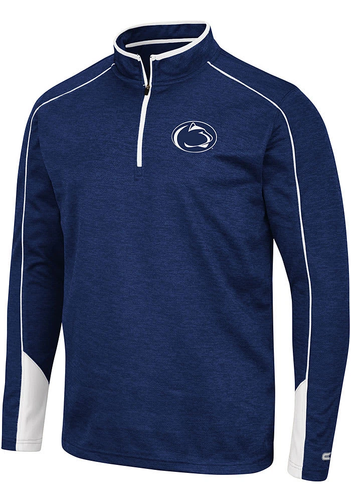 Colosseum Penn State Nittany Lions Mens Navy Blue Aldrin Long Sleeve Qtr Zip Pullover