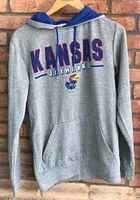 Colosseum Kansas Jayhawks Mens Grey Time Travelers Long Sleeve Hoodie