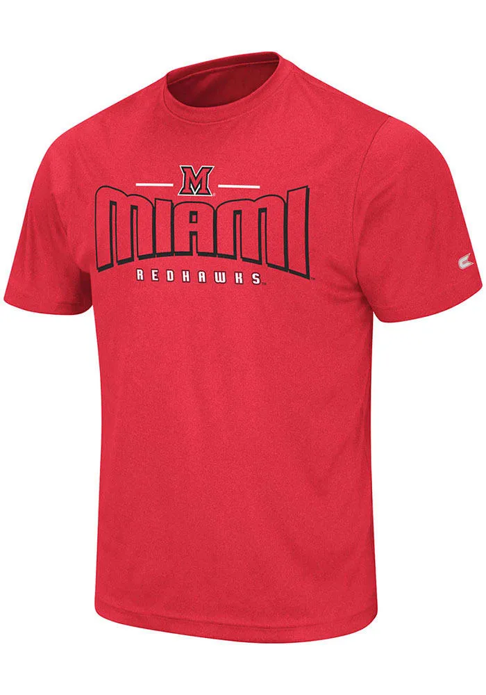 Colosseum Miami RedHawks Red Hooked Short Sleeve T Shirt