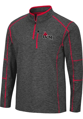 Colosseum Central Missouri Mules Mens Charcoal Platonish Long Sleeve Qtr Zip Pullover