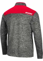 Colosseum Miami RedHawks Mens Charcoal Brooks Long Sleeve Qtr Zip Pullover