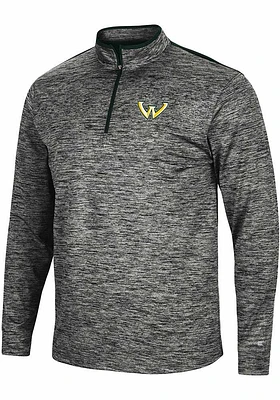 Colosseum Wayne State Warriors Mens Charcoal Brooks Long Sleeve Qtr Zip Pullover