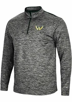 Colosseum Wayne State Warriors Mens Charcoal Brooks Long Sleeve Qtr Zip Pullover