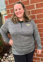 Colosseum Wayne State Warriors Mens Charcoal Brooks Long Sleeve Qtr Zip Pullover