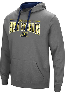 Colosseum John Carroll Blue Streaks Mens Charcoal Graham Long Sleeve Hoodie