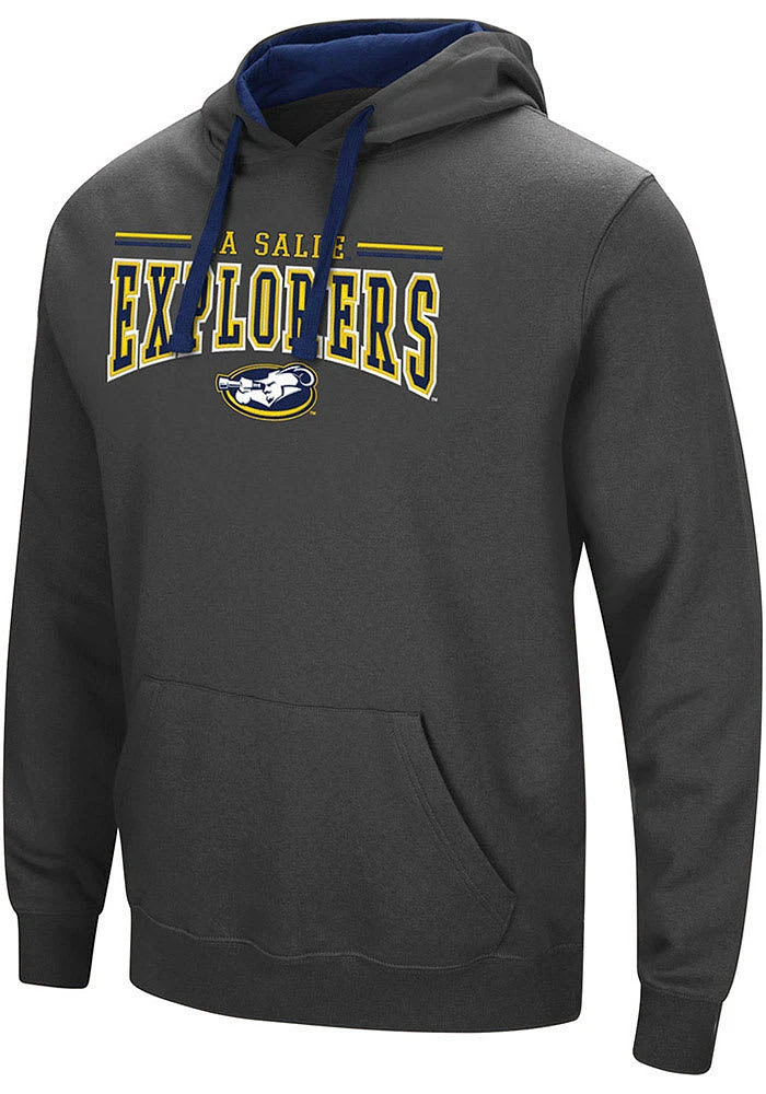 Colosseum La Salle Explorers Mens Charcoal Graham Long Sleeve Hoodie