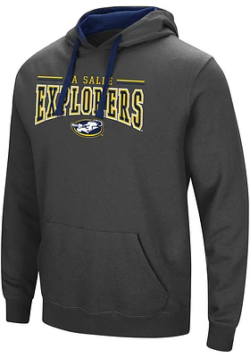 Colosseum La Salle Explorers Mens Charcoal Graham Long Sleeve Hoodie