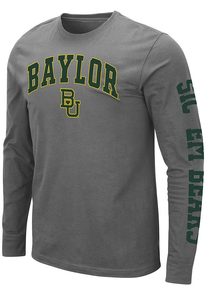 Colosseum Baylor Bears Charcoal Jackson Long Sleeve T Shirt