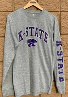 Colosseum K-State Wildcats Grey Jackson Long Sleeve T Shirt