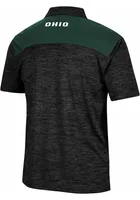 Colosseum Ohio Bobcats Mens Charcoal Burrow Short Sleeve Polo