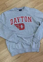 Colosseum Dayton Flyers Mens Grey Stadium Long Sleeve Crew Sweatshirt