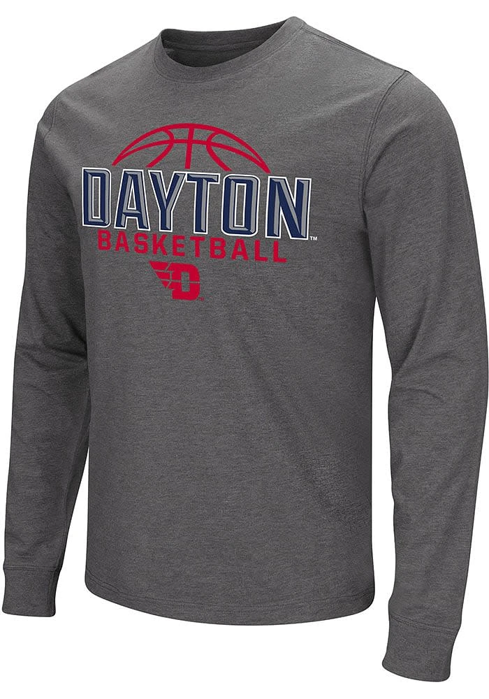 Colosseum Dayton Flyers Charcoal Playbook Long Sleeve T Shirt