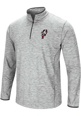 Colosseum Ohio State Buckeyes Mens Grey Alternate Logo Long Sleeve Qtr Zip Pullover