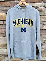 Colosseum Michigan Wolverines Mens Grey Campus Arch Mascot Long Sleeve Hoodie