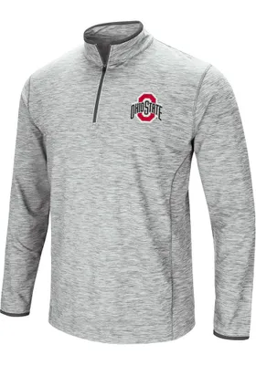 Colosseum Ohio State Buckeyes Mens Grey Sprint Long Sleeve 1/4 Zip Pullover