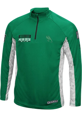 Colosseum North Texas Mean Green Mens OHT Tactical Long Sleeve Qtr Zip Pullover