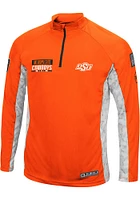 Colosseum Oklahoma State Cowboys Mens Orange OHT Tactical Long Sleeve Qtr Zip Pullover