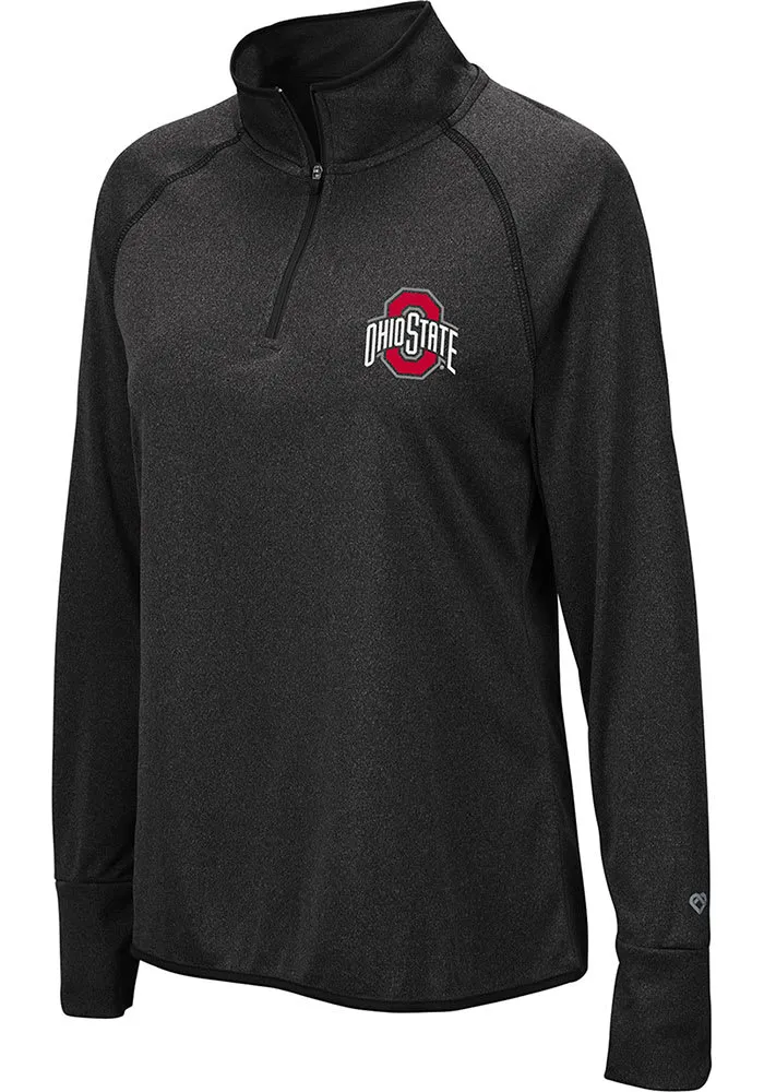 Womens Ohio State Buckeyes Black Colosseum Bailey Qtr Zip Pullover