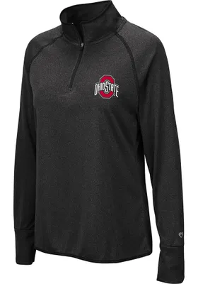 Womens Ohio State Buckeyes Black Colosseum Bailey Qtr Zip Pullover