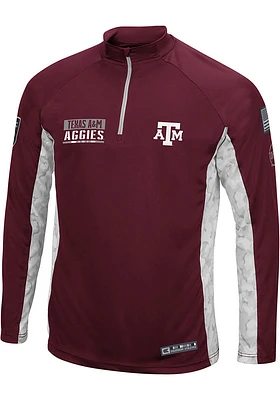 Colosseum Texas A&M Aggies Mens Maroon OHT Tactical Long Sleeve Qtr Zip Pullover