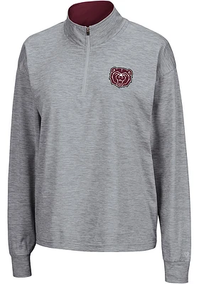 Colosseum Missouri State Bears Womens Grey Oversized Qtr Zip Pullover