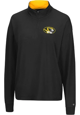 Colosseum Missouri Tigers Womens Black Oversized Qtr Zip Pullover