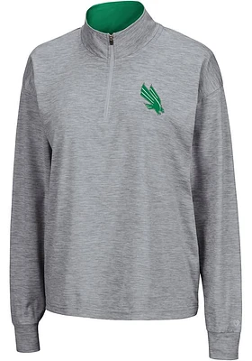 Colosseum North Texas Mean Green Womens Grey Oversized Qtr Zip Pullover
