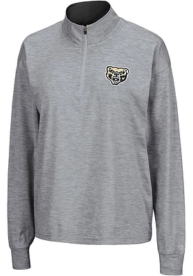 Colosseum Oakland University Golden Grizzlies Womens Grey Oversized Qtr Zip Pullover