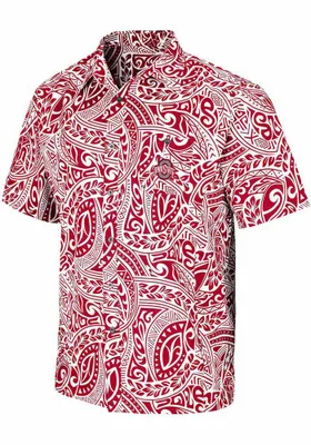 Colosseum Ohio State Buckeyes Mens Red Make Short Sleeve Dress Shirt