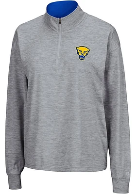 Colosseum Pitt Panthers Womens Grey Oversized Qtr Zip Pullover
