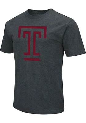 Colosseum Temple Owls Black Distressed Logo Short Sleeve T Shirt