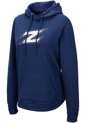 Colosseum Akron Zips Womens Navy Blue Crossover Hooded Sweatshirt