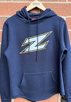 Colosseum Akron Zips Womens Navy Blue Crossover Hooded Sweatshirt