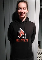 Colosseum Ball State Cardinals Womens Black Crossover Hooded Sweatshirt