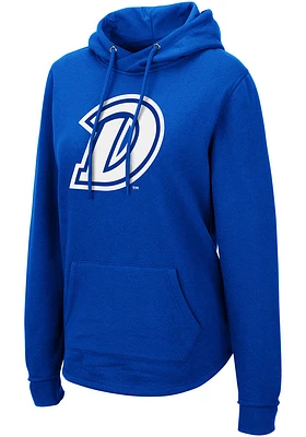 Colosseum Drake Bulldogs Womens Blue Crossover Hooded Sweatshirt
