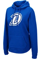 Colosseum Drake Bulldogs Womens Blue Crossover Hooded Sweatshirt