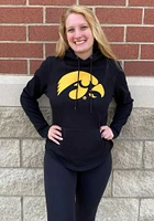 Colosseum Iowa Hawkeyes Womens Black Crossover Hooded Sweatshirt