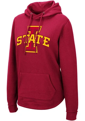 Colosseum Iowa State Cyclones Womens Cardinal Crossover Hooded Sweatshirt