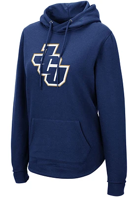 Colosseum John Carroll Blue Streaks Womens Navy Crossover Hooded Sweatshirt