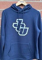 Colosseum John Carroll Blue Streaks Womens Navy Crossover Hooded Sweatshirt