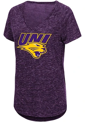 Colosseum Northern Iowa Panthers Womens Purple Speckle Short Sleeve T-Shirt