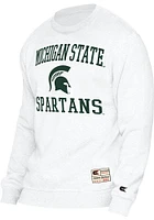 Colosseum Michigan State Spartans Mens White Authentic Number One Long Sleeve Crew Sweatshirt