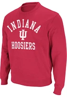 Colosseum Indiana Hoosiers Mens Crimson Stadium Number One Long Sleeve Crew Sweatshirt