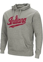 Colosseum Indiana Hoosiers Mens Grey Campus Wordmark Long Sleeve Hoodie